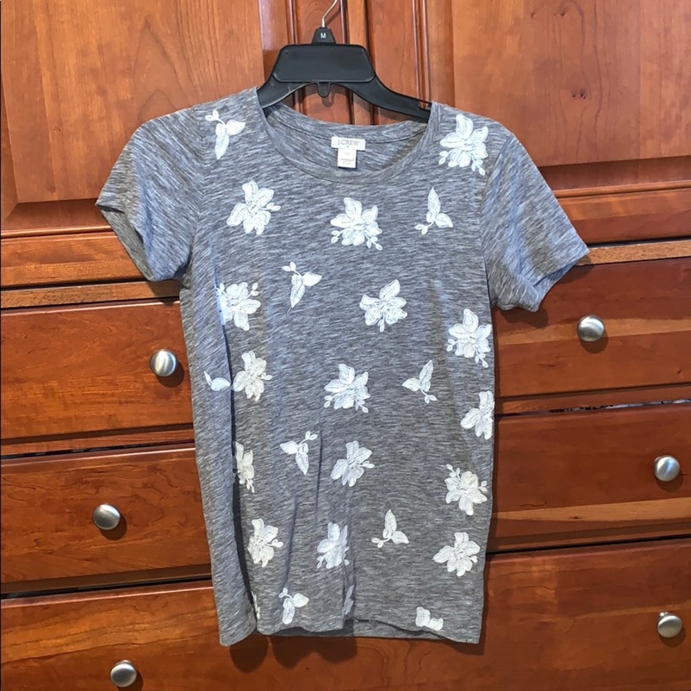 J Crew Embroidered Tee